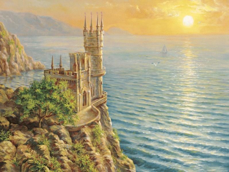 Schwalbennest Schloss  Diamond Painting - Diamond Painting