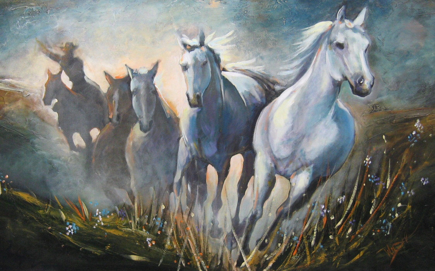 Wilder Blumenlauf - Kunst des Linda Wilder - Diamond Painting