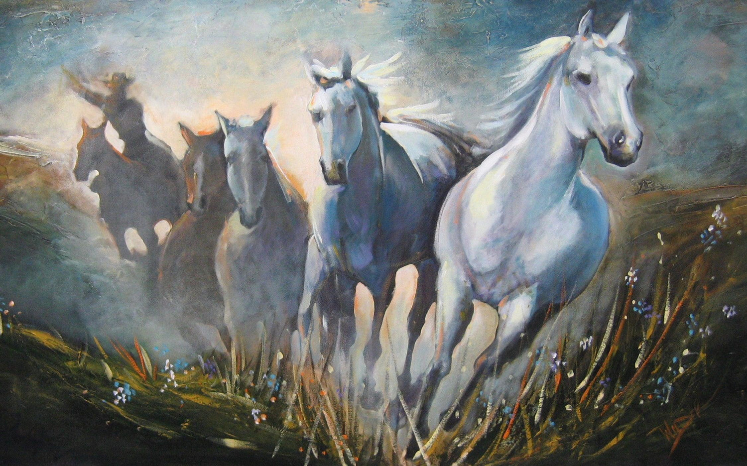 Wilder Blumenlauf - Kunst des Linda Wilder - Diamond Painting