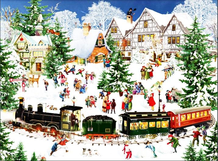 Winterzug - Kunst des Barbara Behr - Diamond Painting