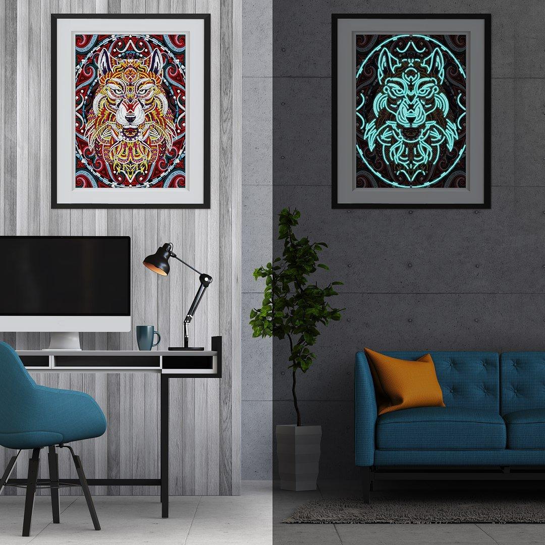Leuchtender Alpha Wolf Spezial Diamond Painting - Diamond Painting