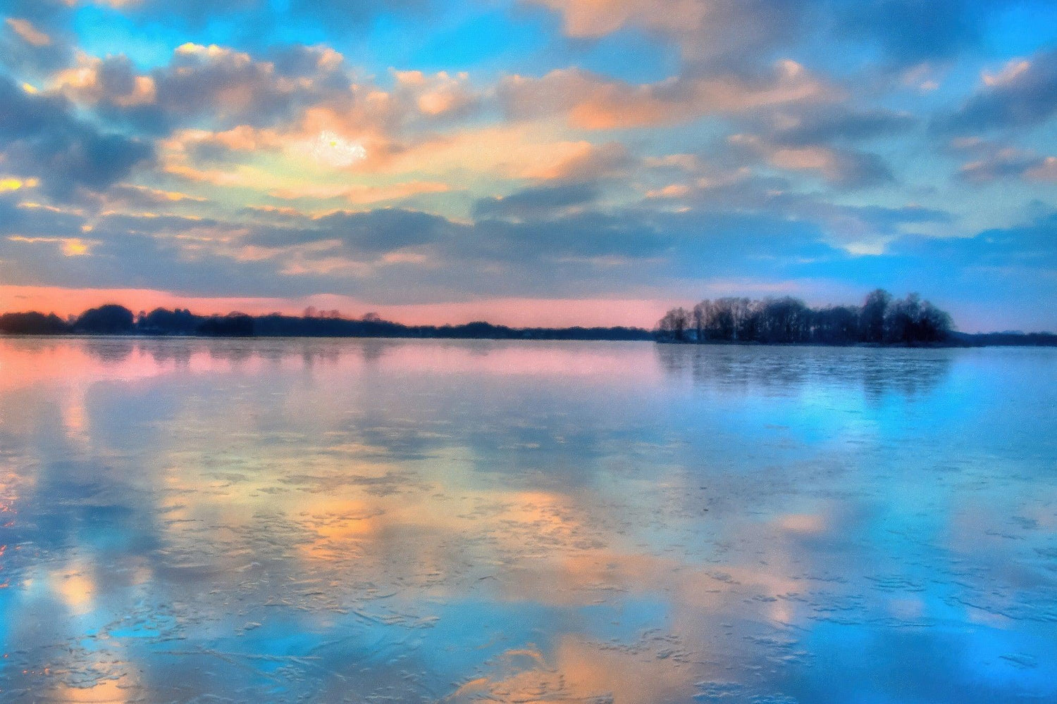 Pastellwolken bei Sonnenuntergang - Kunst des Denise Dundon - Diamond Painting