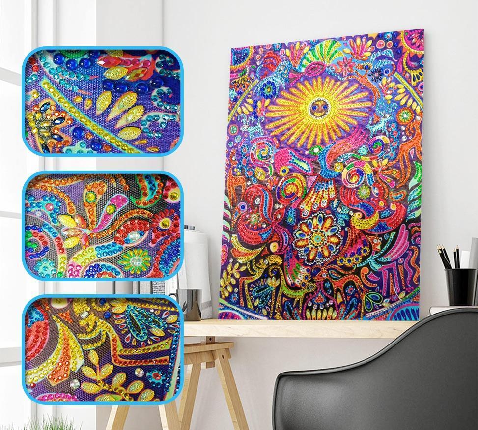 Abstrakte Blumen Spezial Diamond Painting - Diamond Painting