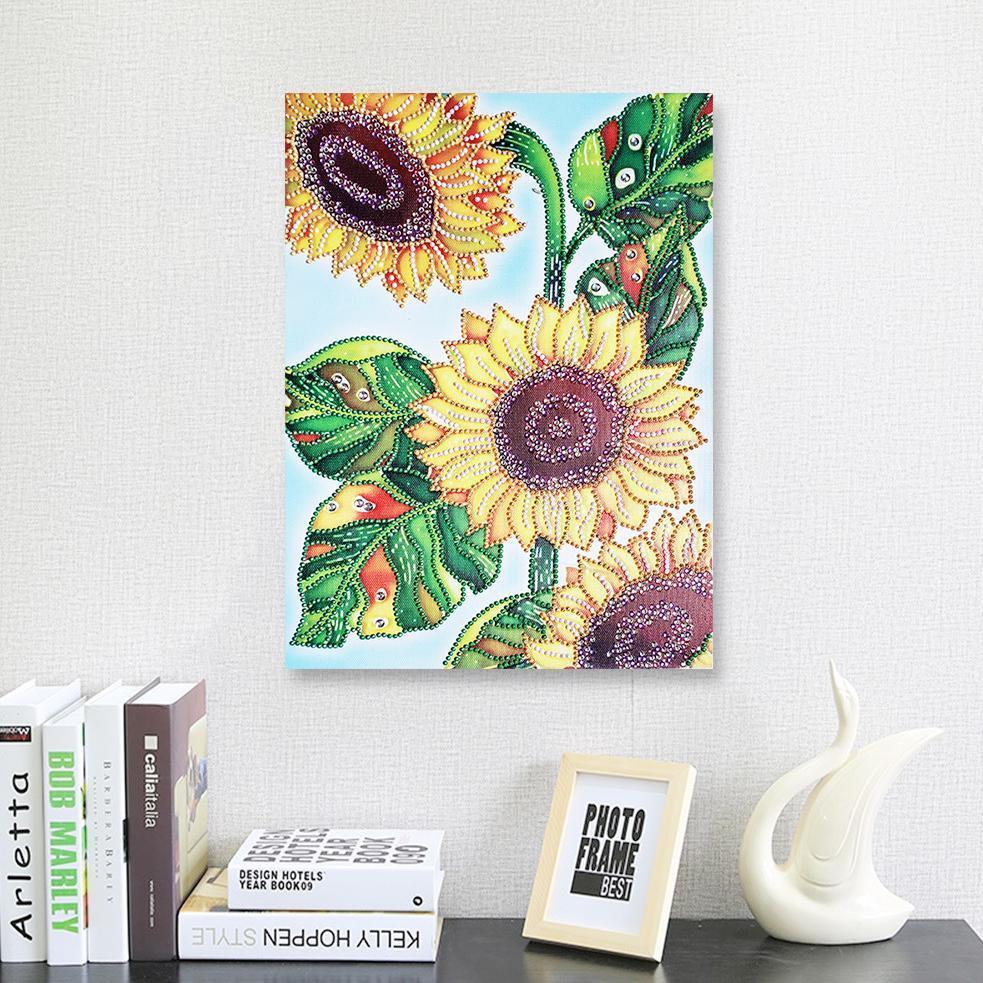 Moderne Kunst Sonnenblume - Spezial Diamond Painting - Diamond Painting