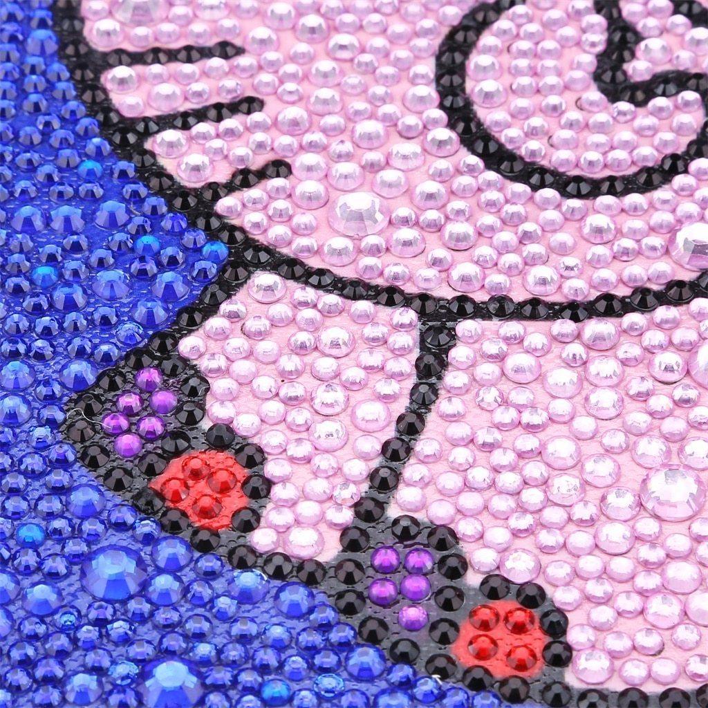 Animierter rosa Elefant - Spezial Diamond Painting - Diamond Painting