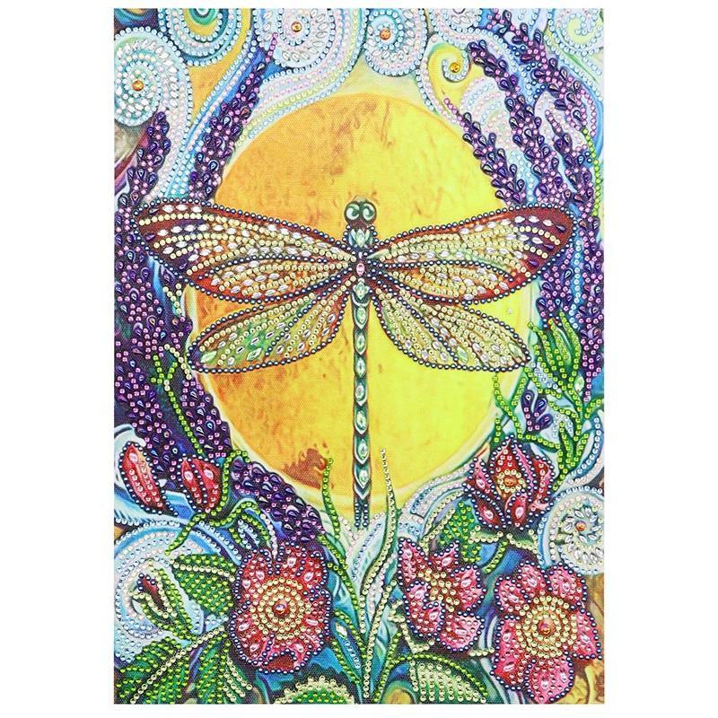 Libelle im Garten - Spezial Diamond Painting - Diamond Painting