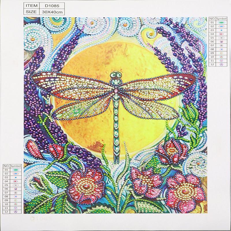 Libelle im Garten - Spezial Diamond Painting - Diamond Painting