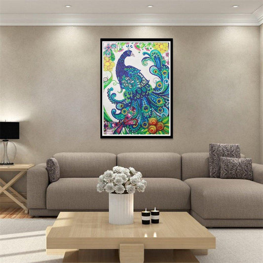 Atemberaubender Pfau - Spezial Diamond Painting - Diamond Painting
