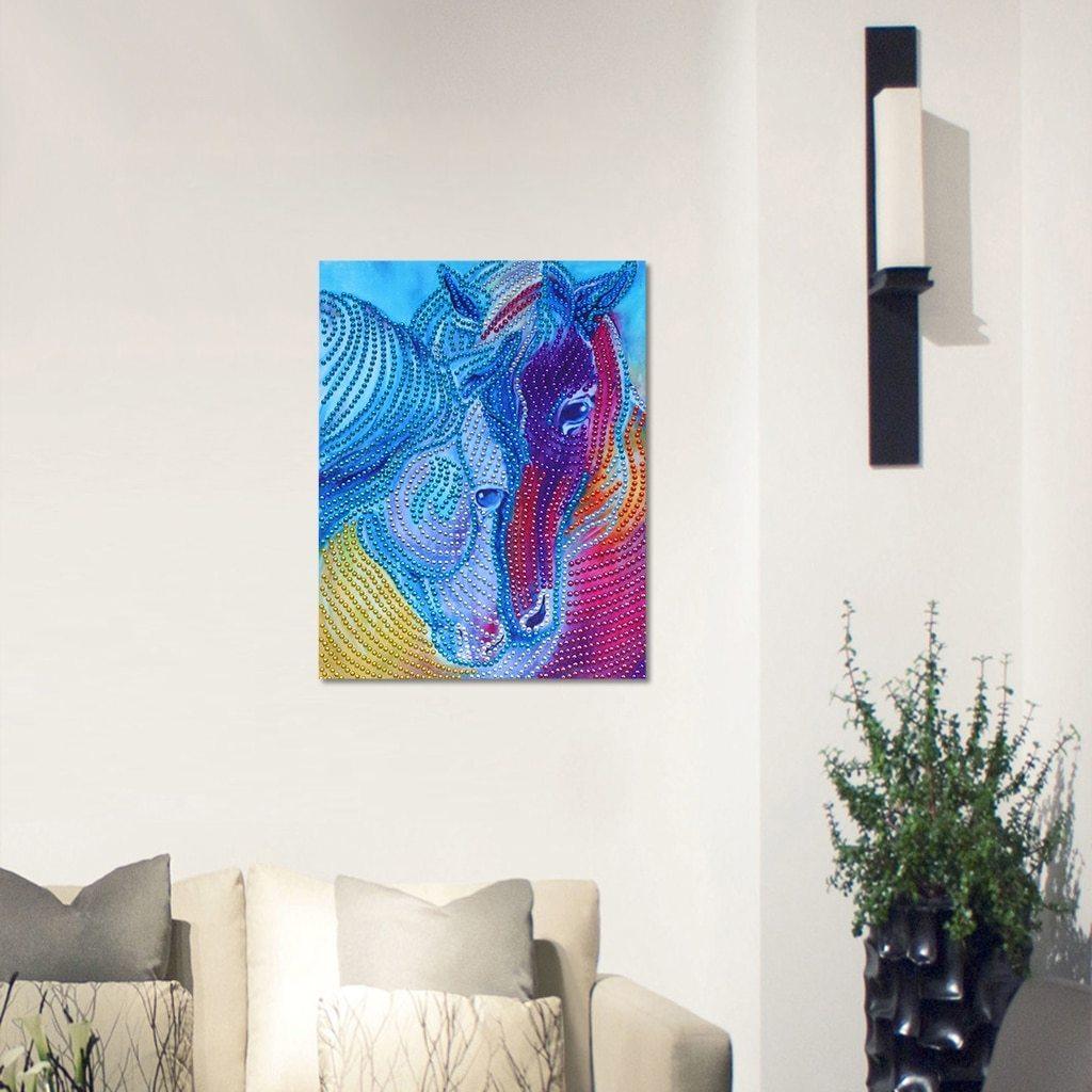 Liebevolles Pferdepaar - Spezial Diamond Painting - Diamond Painting