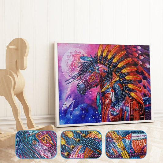 Indianisches Pferd Spezial Diamond Painting - Diamond Painting