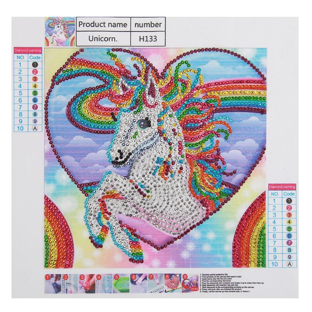 Buntes Einhorn - Spezial Diamond Painting - Diamond Painting