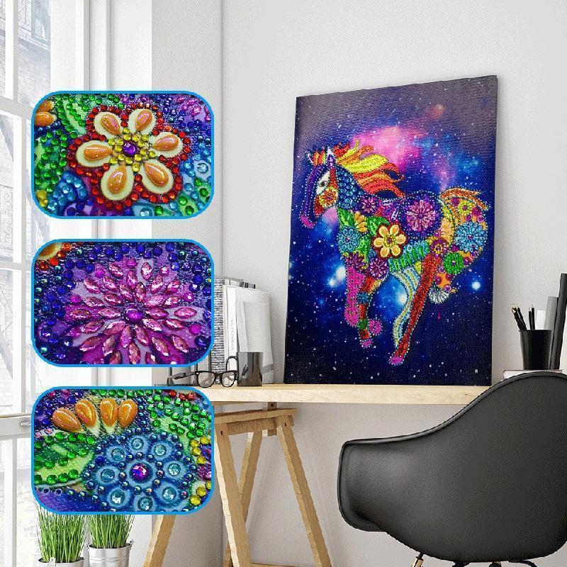 Buntes Pferd - Spezial Diamond Painting - Diamond Painting