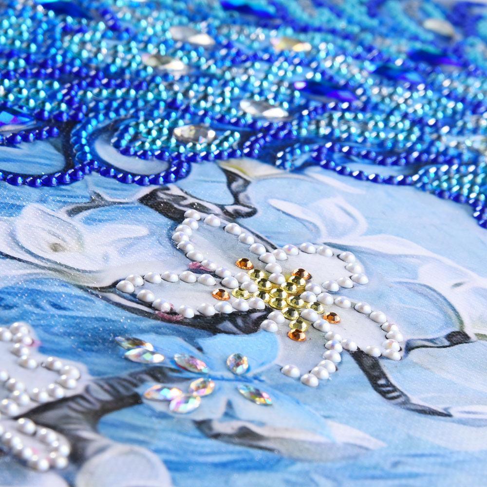 Blauer Pfau - Spezial Shaped Diamond Painting - Diamond Painting