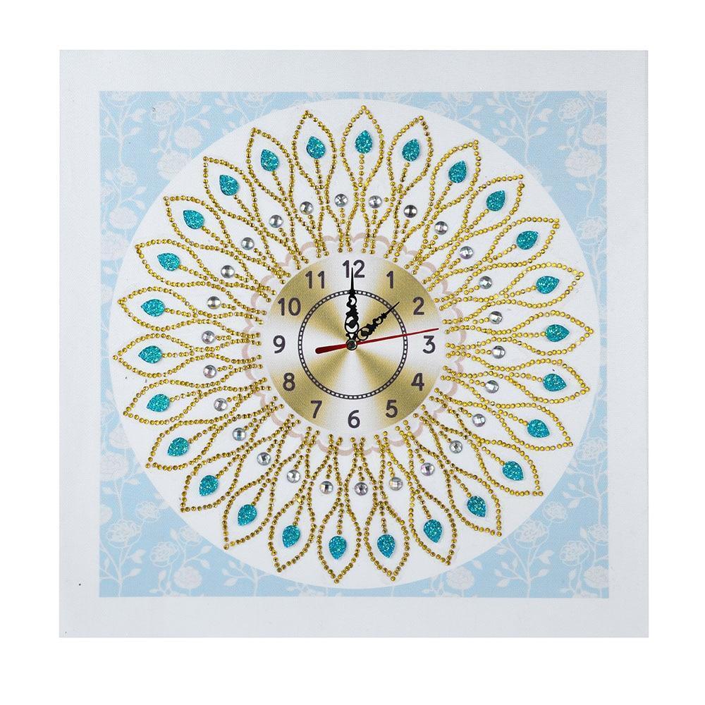 Weiße Wanduhr - Spezial Diamond Painting - Diamond Painting