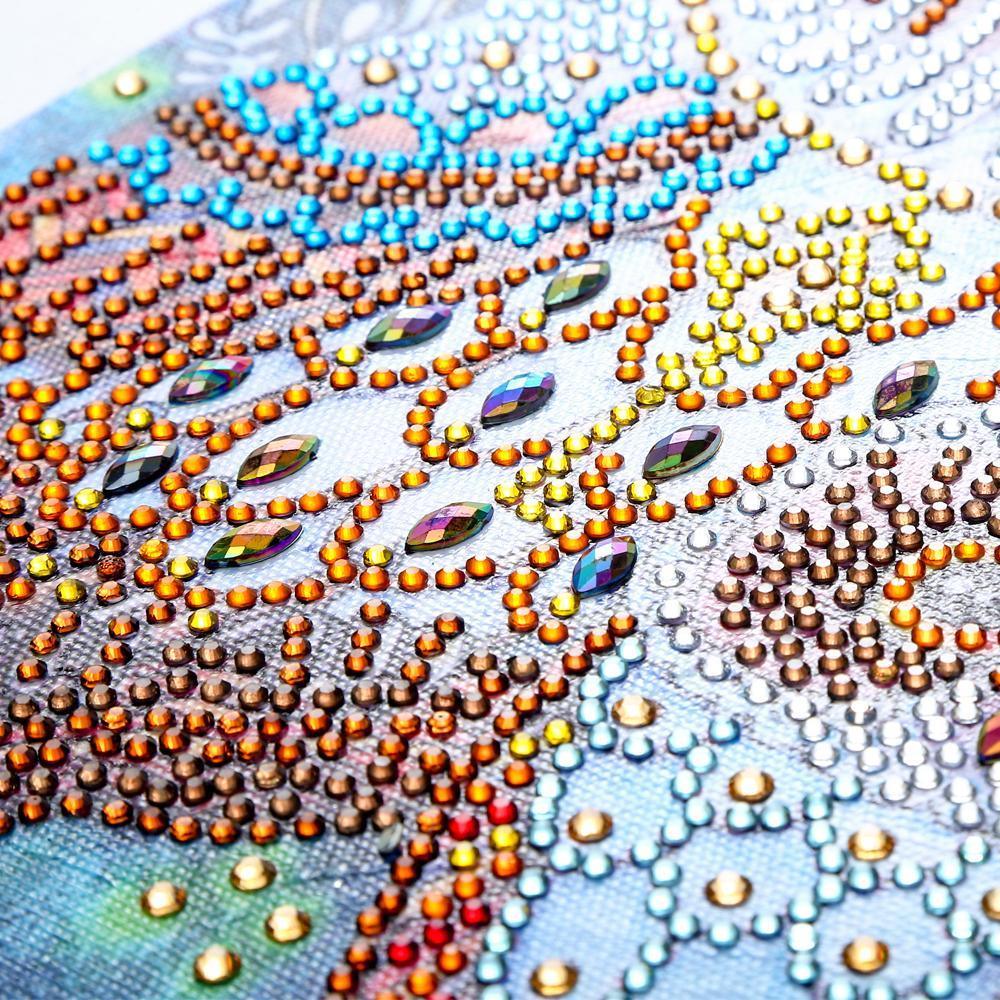 Weiße schöne Eulen - Spezial Diamond Painting - Diamond Painting