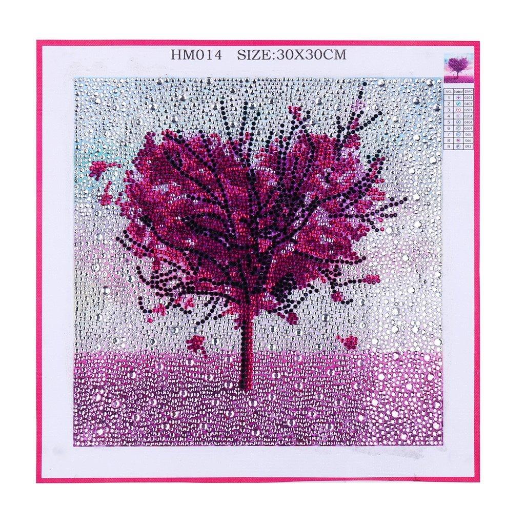 Lila Liebes herz baum - Spezial Diamond Painting - Diamond Painting
