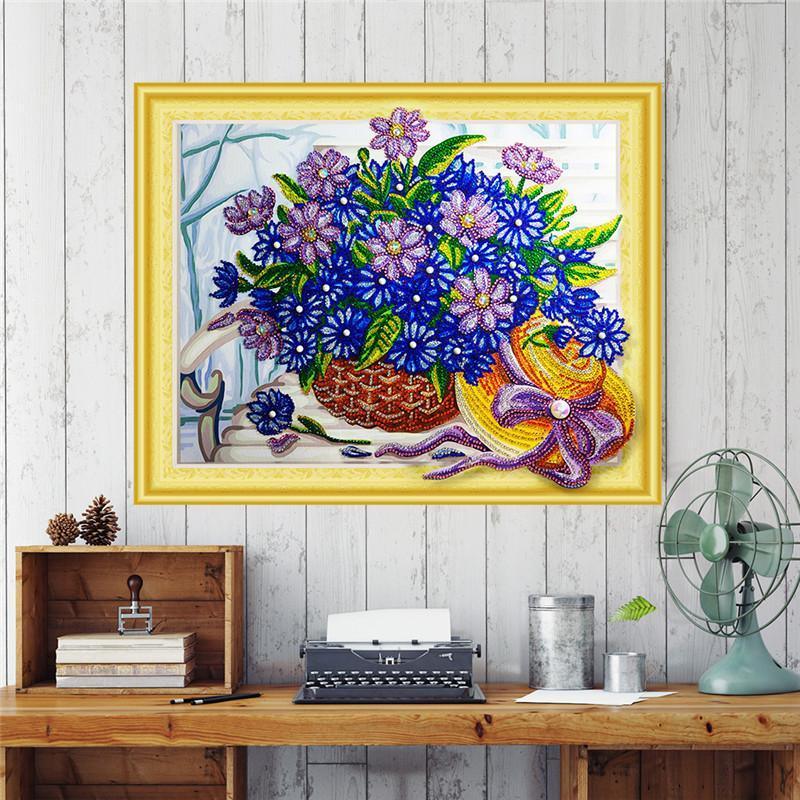 Blumen korb - Spezial Diamond Painting - Diamond Painting