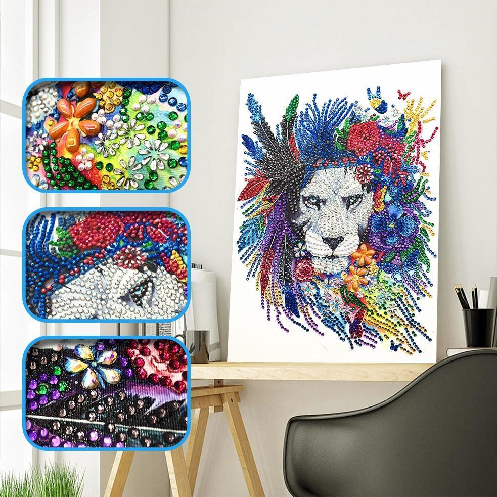 Abstrakter König der Wildnis - Spezial Diamond Painting - Diamond Painting