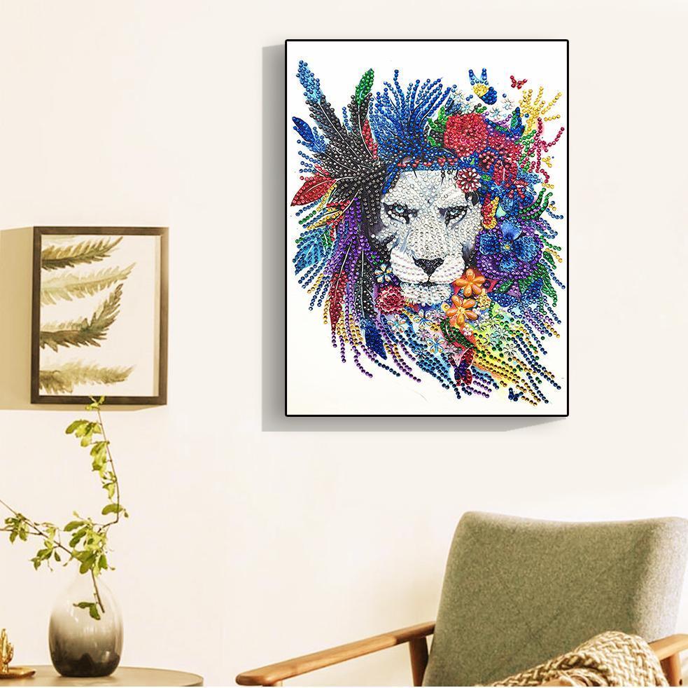 Abstrakter König der Wildnis - Spezial Diamond Painting - Diamond Painting