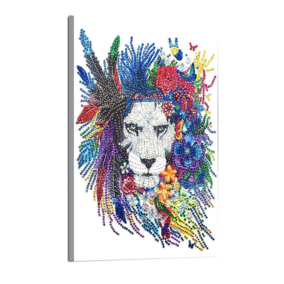 Abstrakter König der Wildnis - Spezial Diamond Painting - Diamond Painting