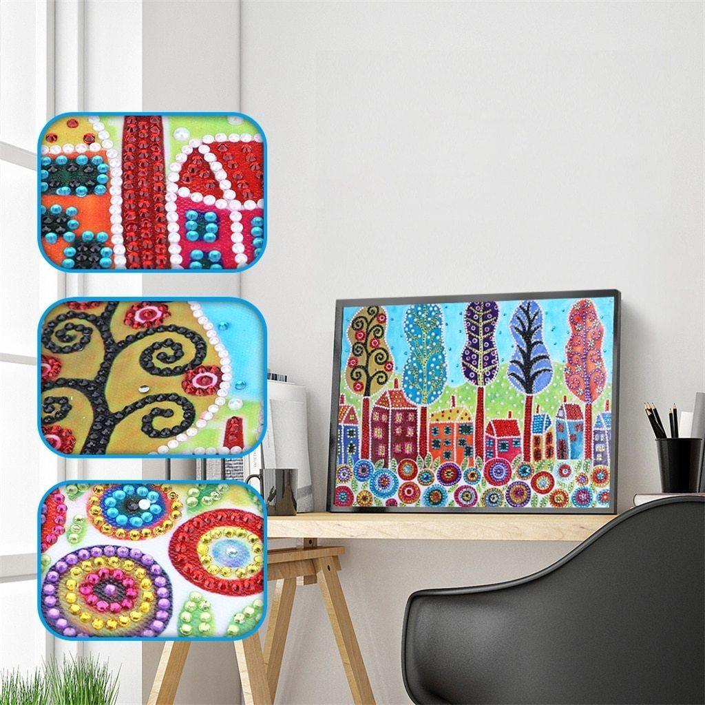 Stadt landschafts haus - Spezial Diamond Painting - Diamond Painting