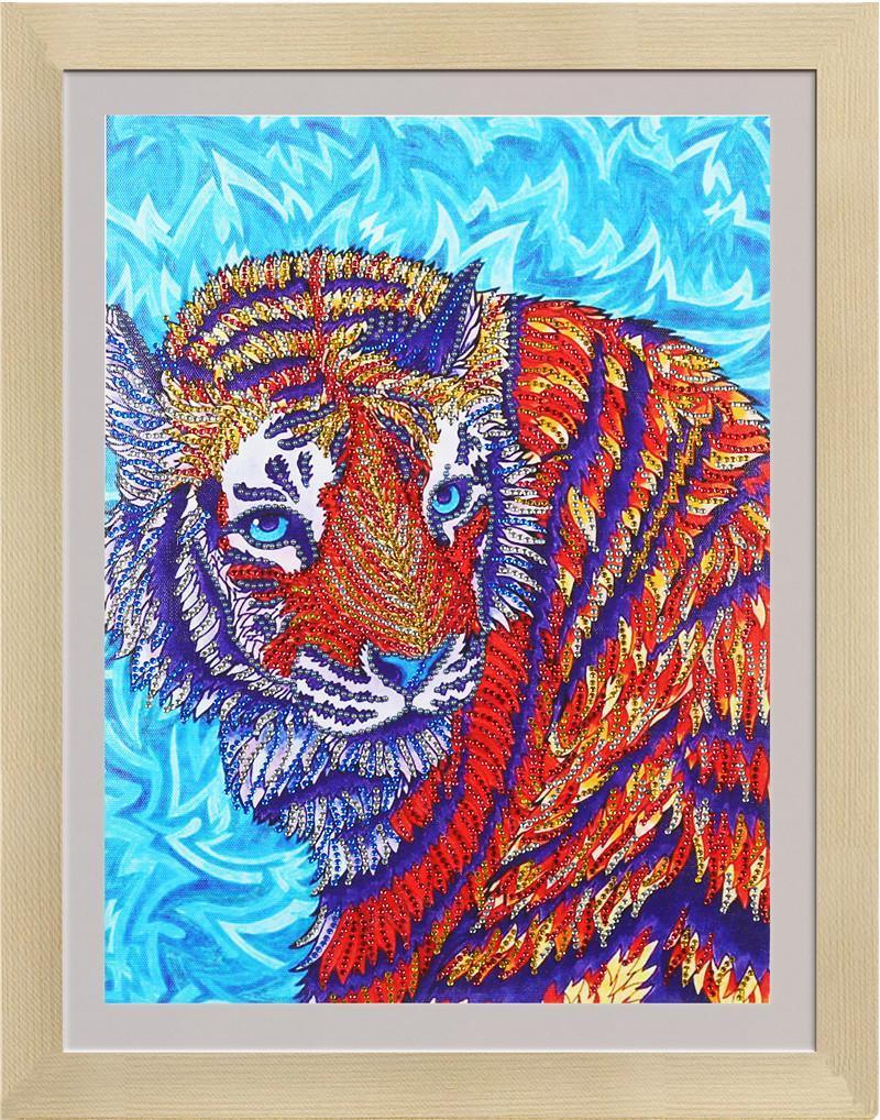 Wunderschöner wilder Tiger - Spezial Diamond Painting - Diamond Painting