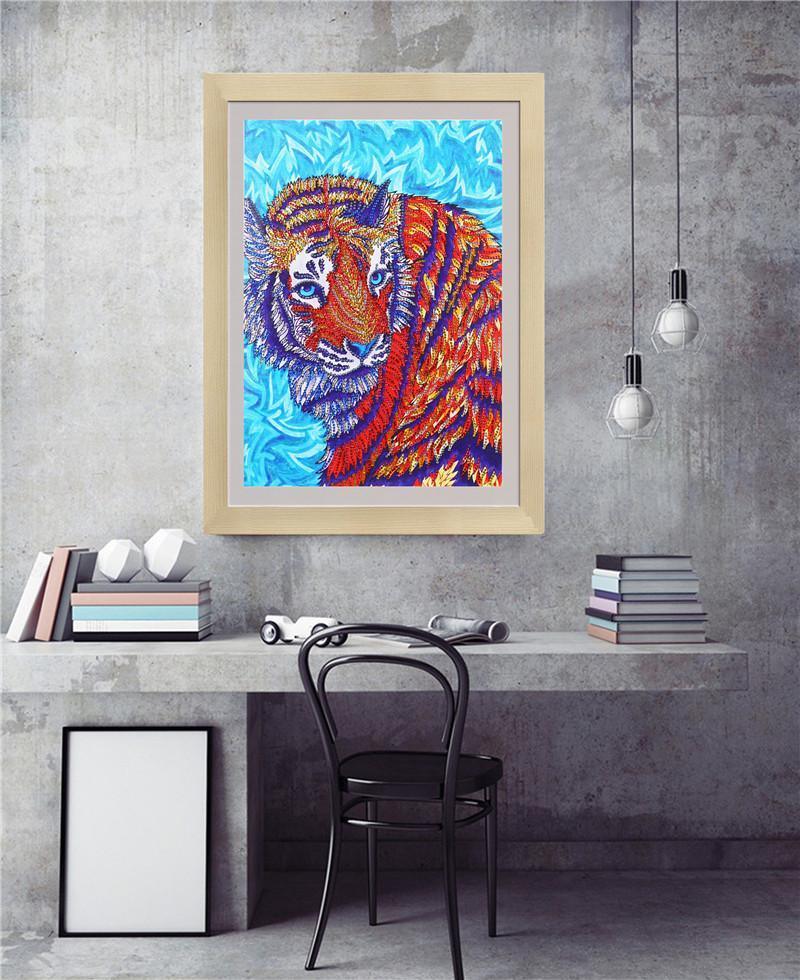 Wunderschöner wilder Tiger - Spezial Diamond Painting - Diamond Painting
