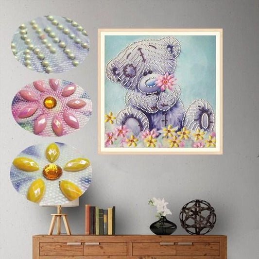 Ein Allein-Teddybär - Spezial Diamond Painting - Diamond Painting
