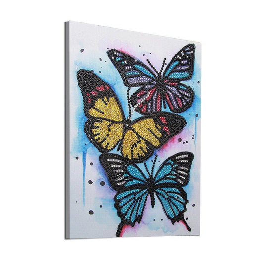 Drei Schmetterlinge - Spezial Diamond Painting - Diamond Painting