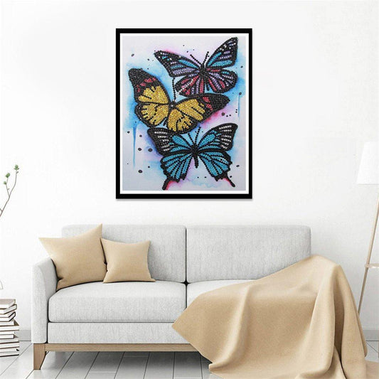 Drei Schmetterlinge - Spezial Diamond Painting - Diamond Painting
