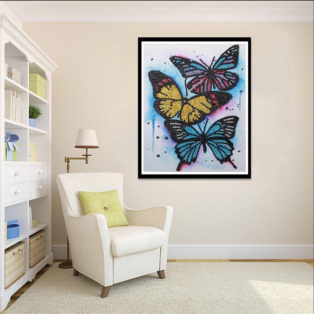 Drei Schmetterlinge - Spezial Diamond Painting - Diamond Painting
