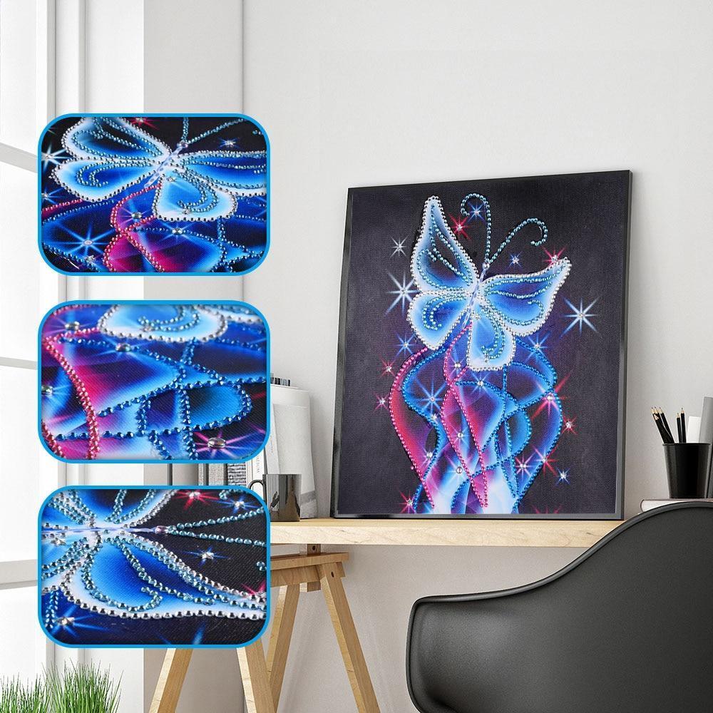 Neon Schmetterlingskristall - Spezial Diamond Painting - Diamond Painting