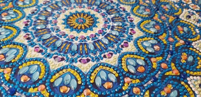 Blaues abstraktes Mandala - Spezial Diamond Painting - Diamond Painting