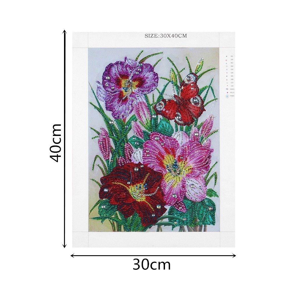 Schmetterling im Blumen garten - Spezial Diamond Painting - Diamond Painting