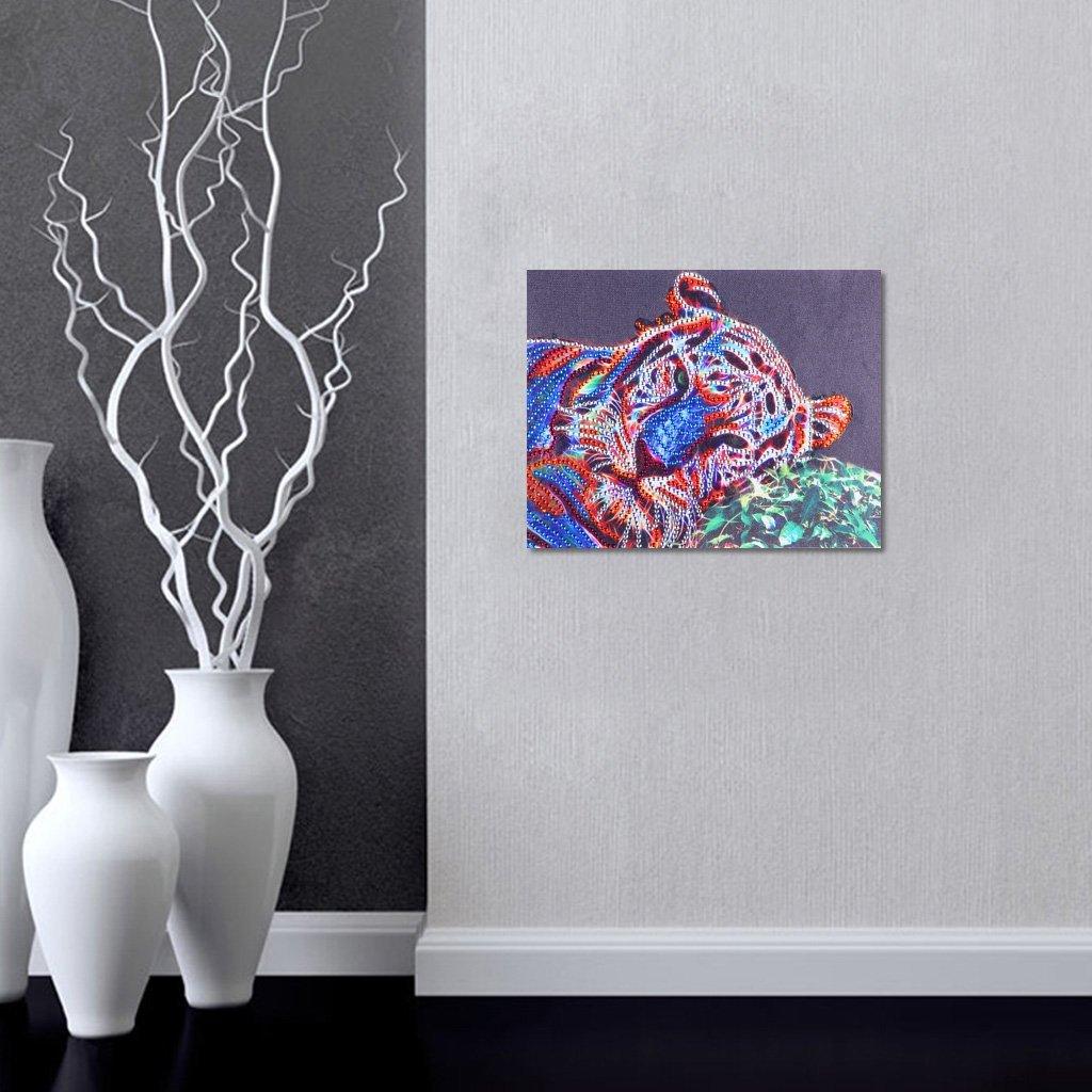 Bunter schlafender Tiger - Spezial Diamond Painting - Diamond Painting