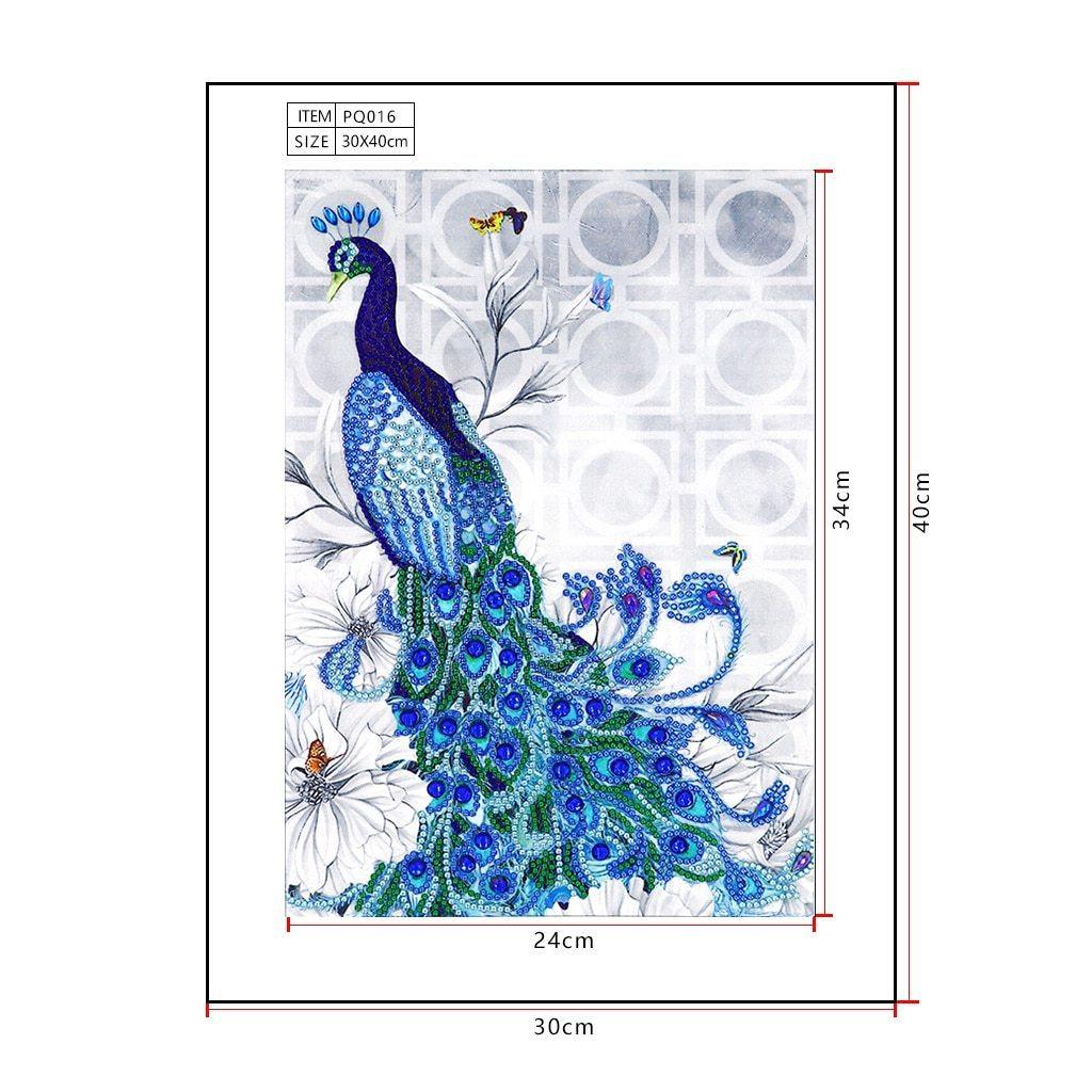 Ein blauer Pfau - Spezial Diamond Painting - Diamond Painting
