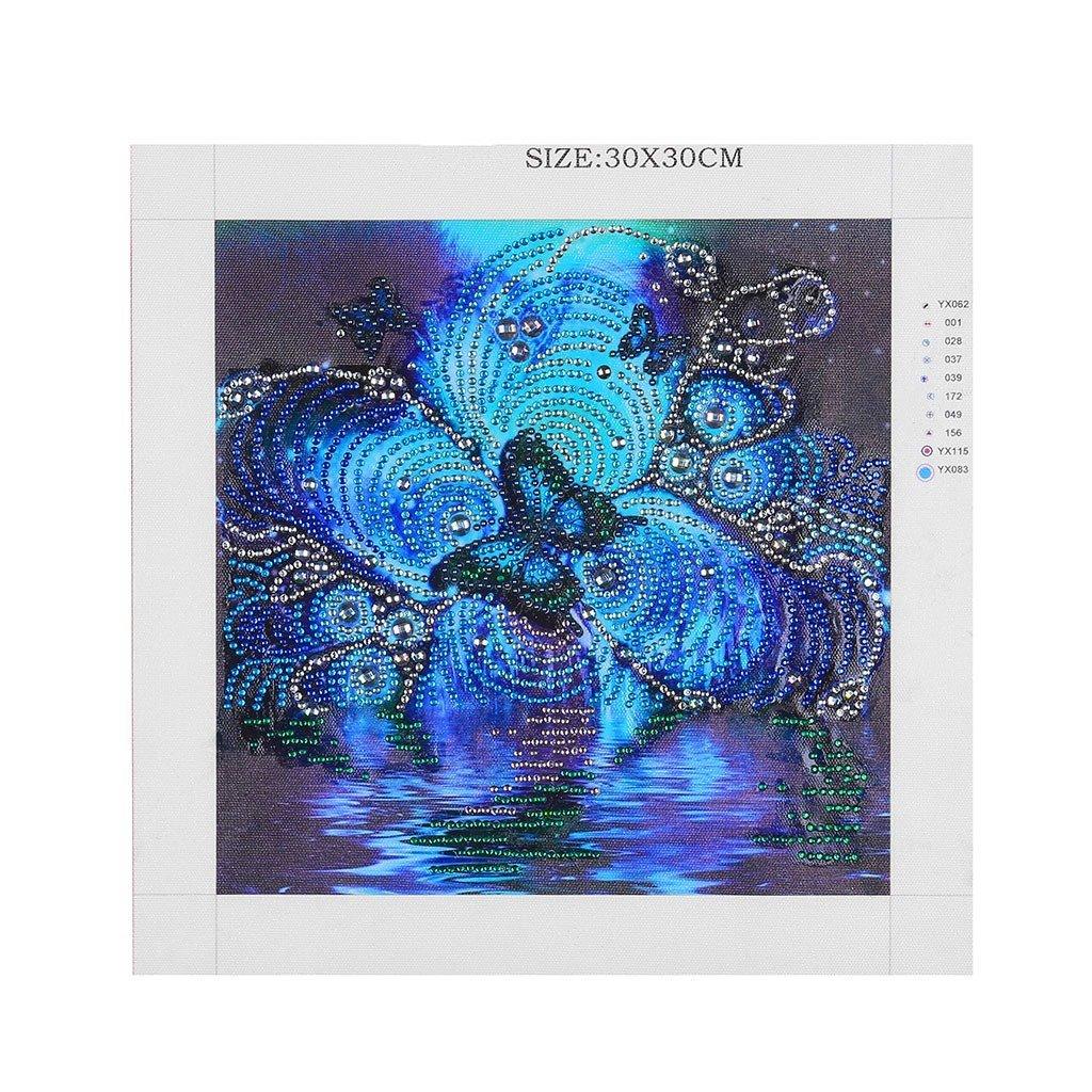 Blauer Schmetterling - Spezial Diamond Painting - Diamond Painting