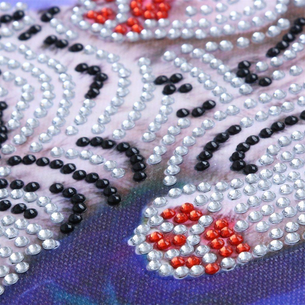 Netter kleiner weißer Tiger - Spezial Diamond Painting - Diamond Painting