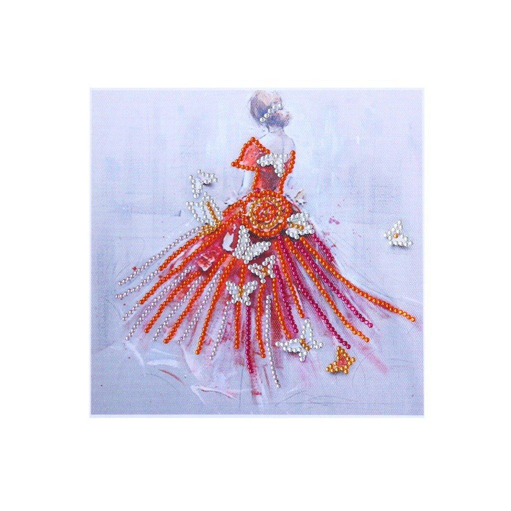 Mädchen im roten Kleid - Spezial Diamond Painting - Diamond Painting