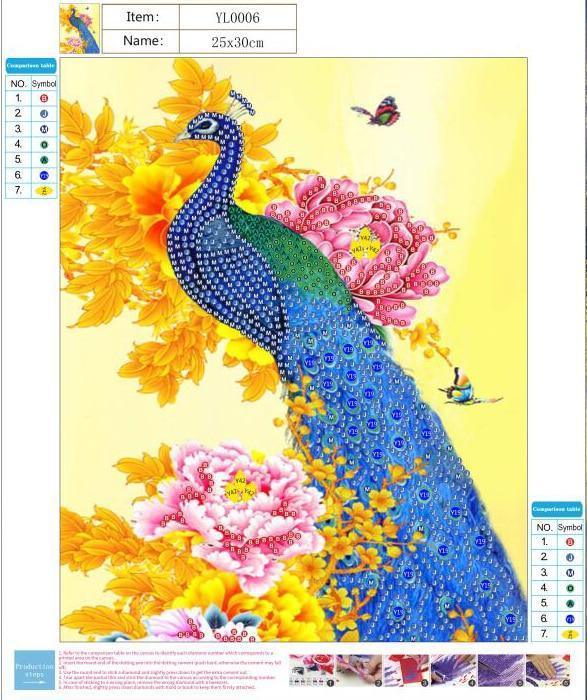 Naturistischer Pfau - Spezial Diamond Painting - Diamond Painting