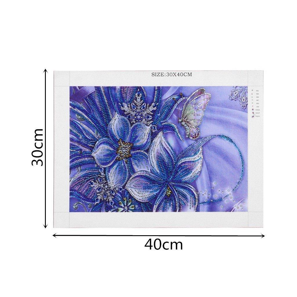 Schmetterling Blaue Blume - Spezial Diamond Painting - Diamond Painting