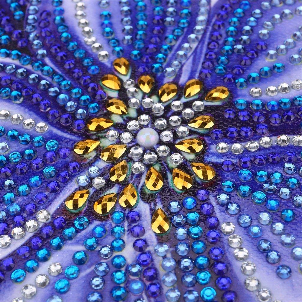 Schmetterling Blaue Blume - Spezial Diamond Painting - Diamond Painting