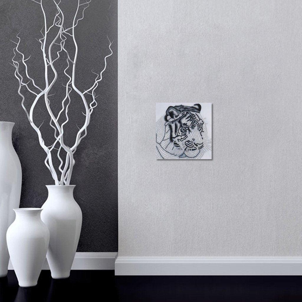 Weißer Tigerkristall - Spezial Shaped Diamond - Diamond Painting