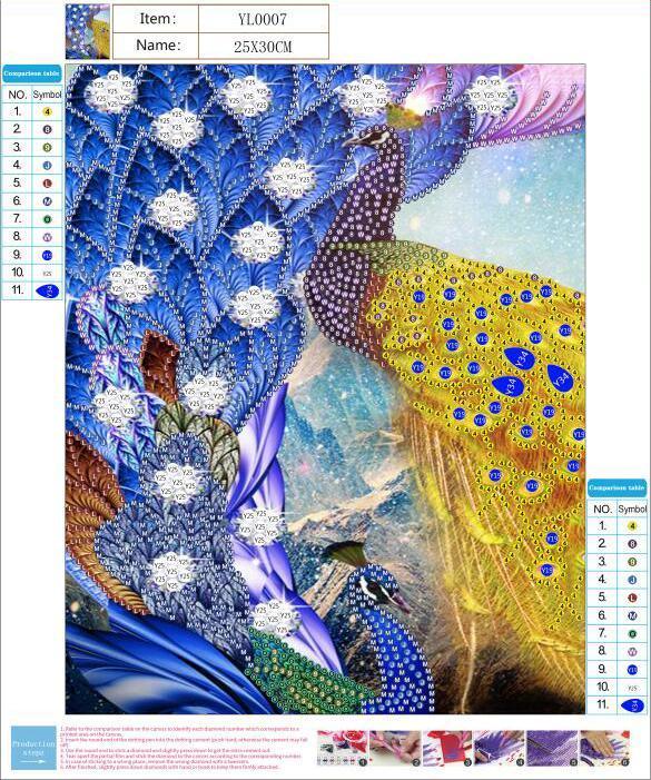 Künstlerischer Pfau - Spezial Diamond Painting - Diamond Painting