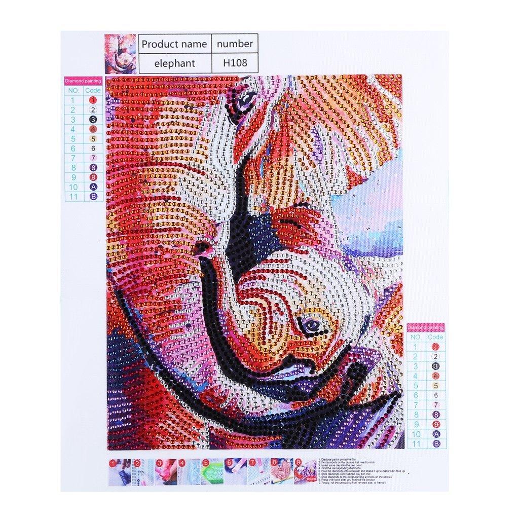 Entzückende Elefantenfamilie - Spezial Diamond Painting - Diamond Painting