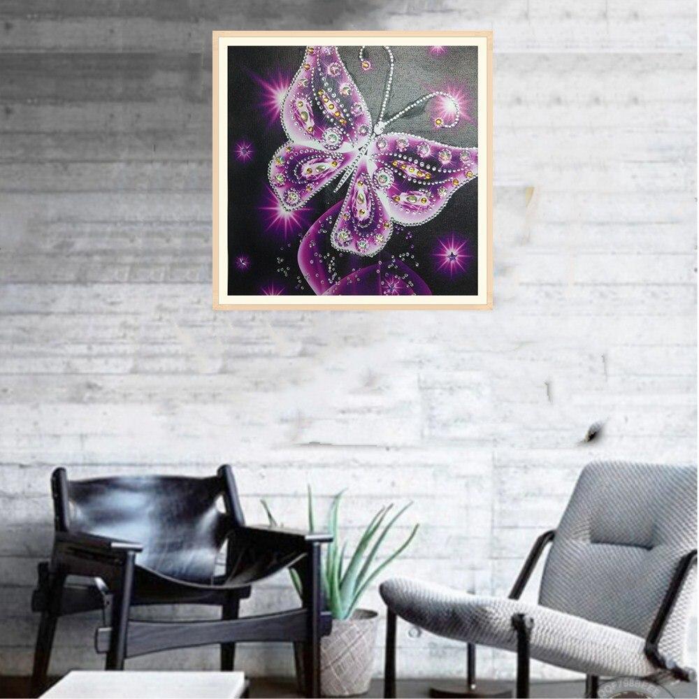 Leuchtendes Schmetterlings Porträt - Spezielle Form Diamond Painting - Diamond Painting