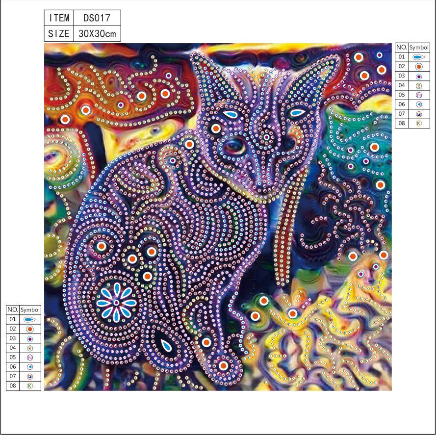 Alte schwarze Katze - Spezial Diamond Painting - Diamond Painting