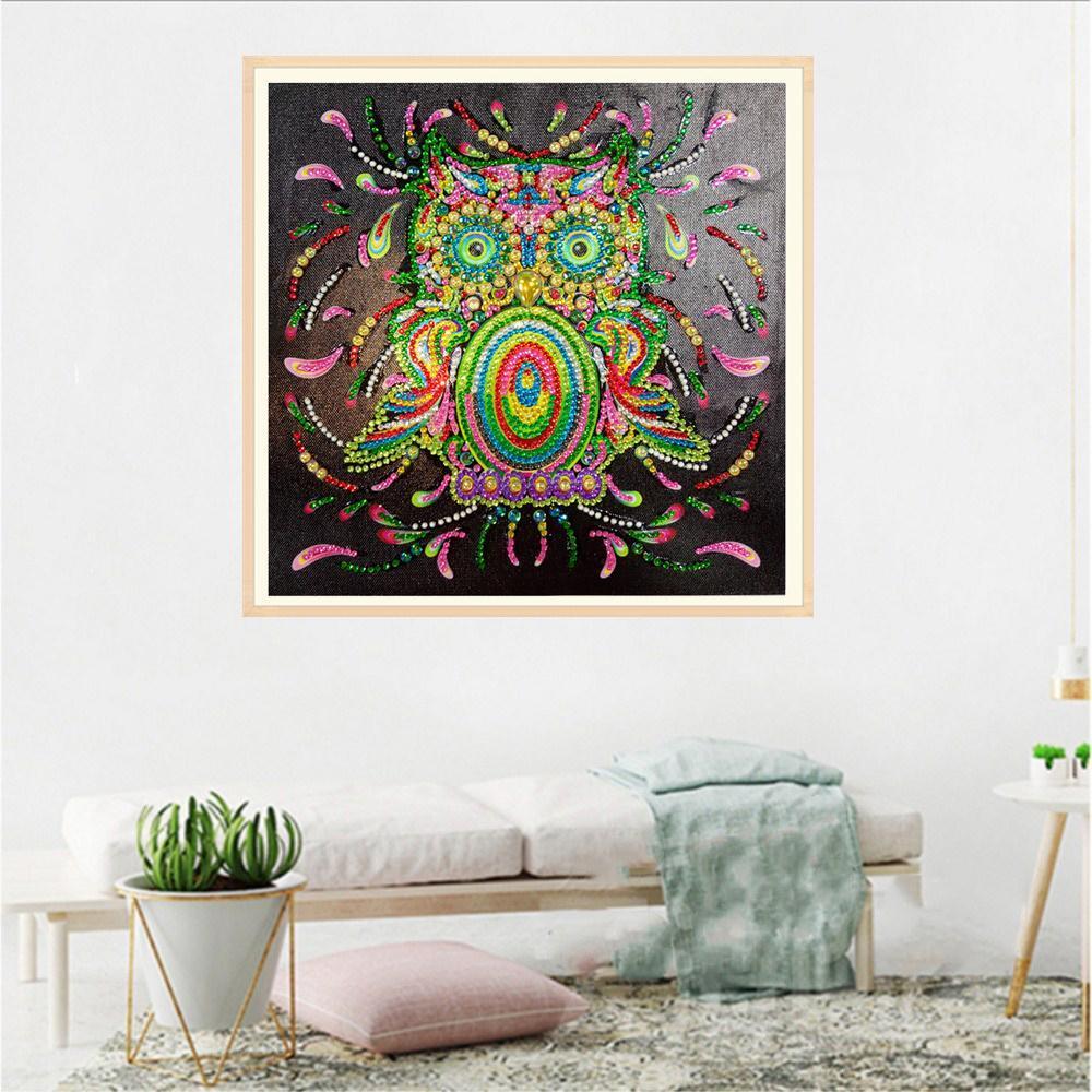 Eulen-Illusion - Spezielle Form Diamond Painting - Diamond Painting