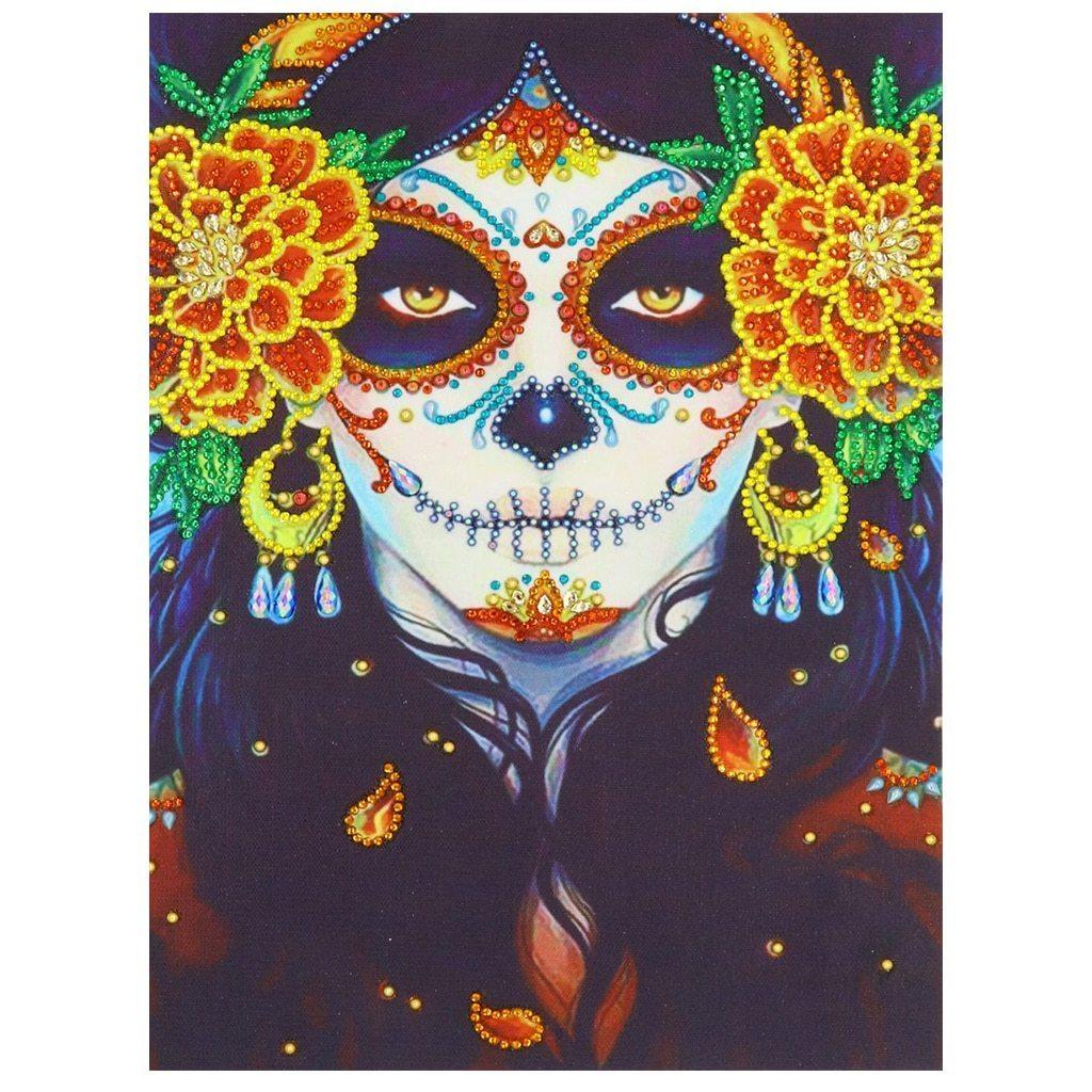 Halloween Frauen und Blumen - Spezial Diamond Painting - Diamond Painting