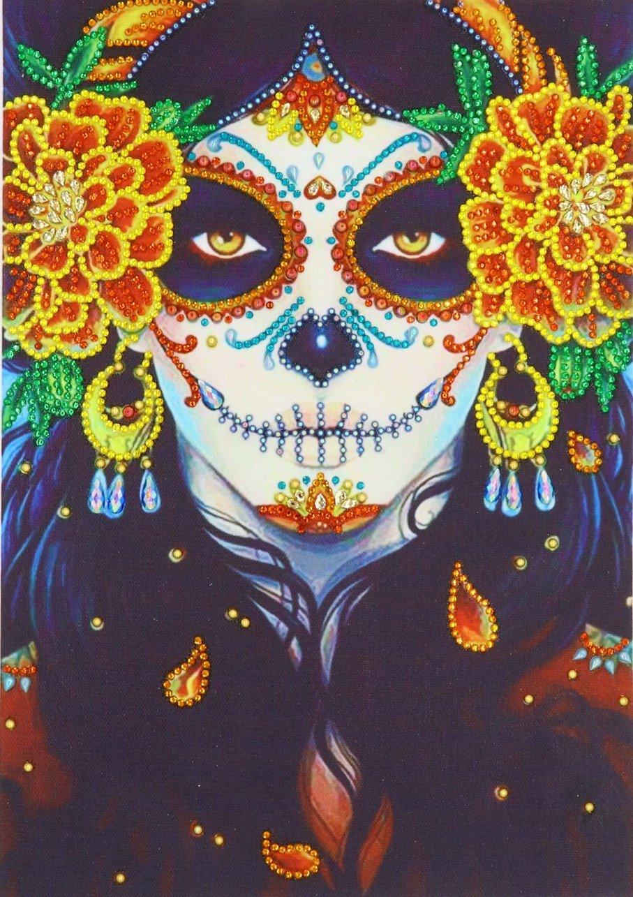 Halloween Frauen und Blumen - Spezial Diamond Painting - Diamond Painting